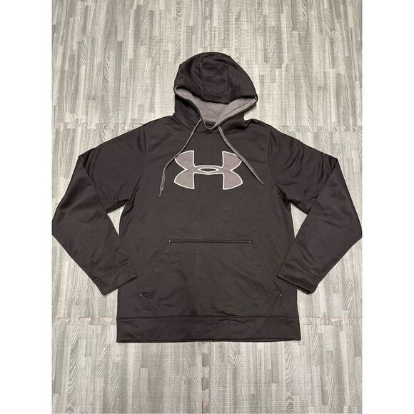 Under Armour Hoodie Women Size M Black Sweatshirt Sweater Loose Center Logo - Picture 1 of 5
